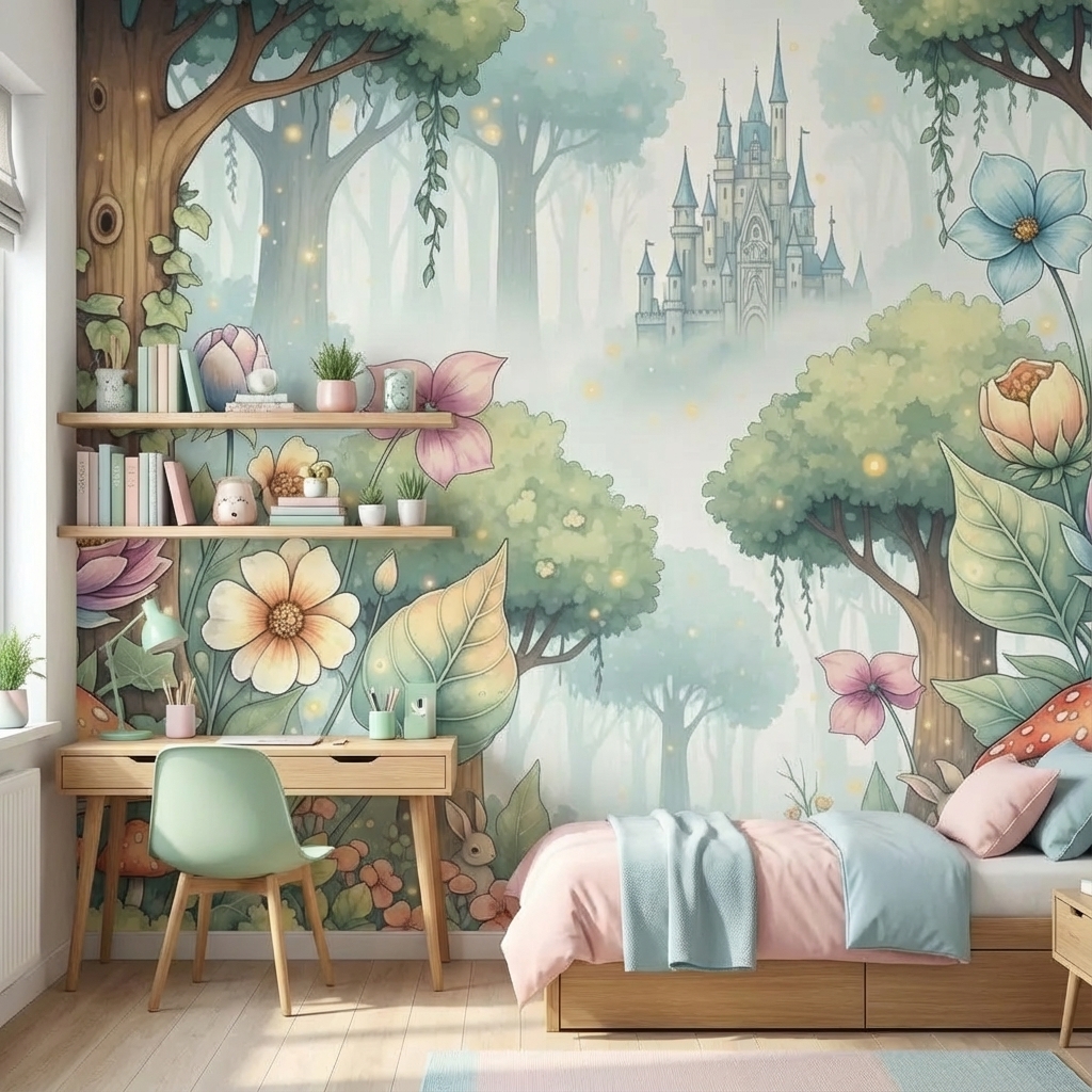 Çocuk Odası Masal Duvar Kağıdı – Kolay Uygulama Peel & Stick