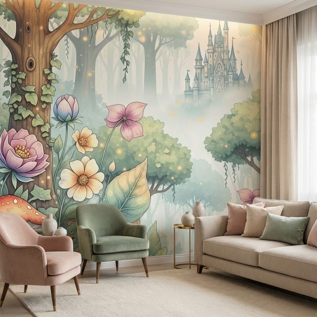 Çocuk Odası Masal Duvar Kağıdı – Kolay Uygulama Peel & Stick