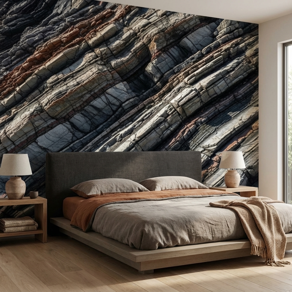 Doğal Kaya Dokulu Duvar Kağıdı – Peel & Stick Modern Taş Desenli Duvar Kağıdı