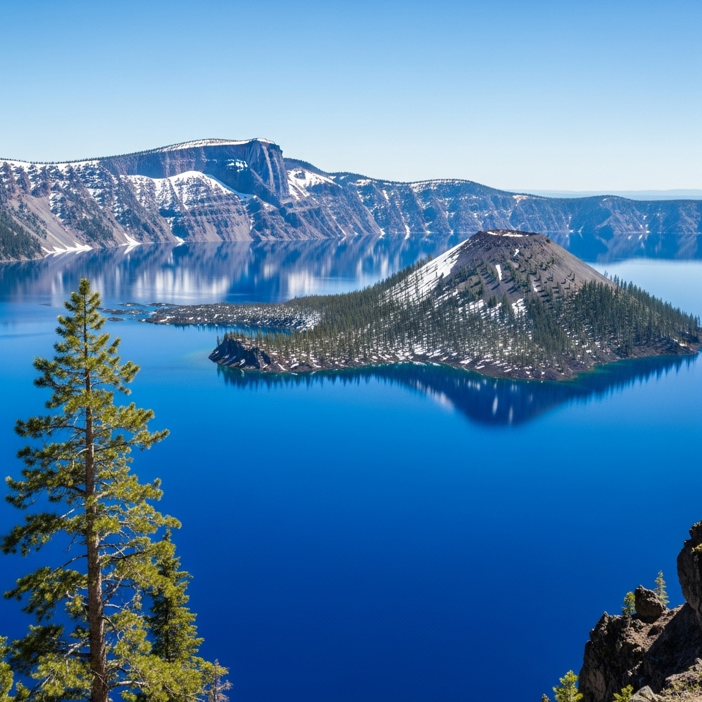 Mavi Göl ve Dağ Manzarası Doğa Temalı Duvar Kağıdı