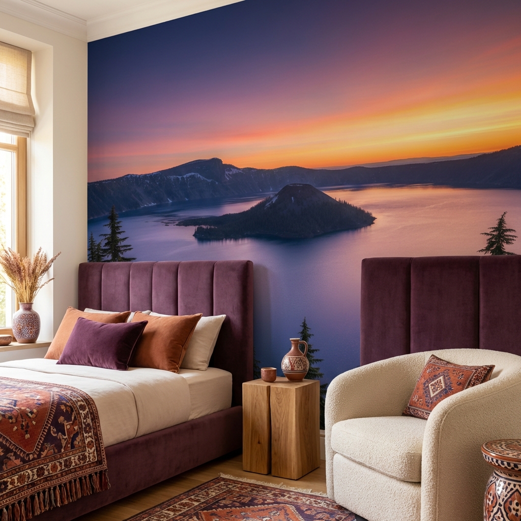 Gün Batımı Göl Manzarası Romantik Duvar Kağıdı