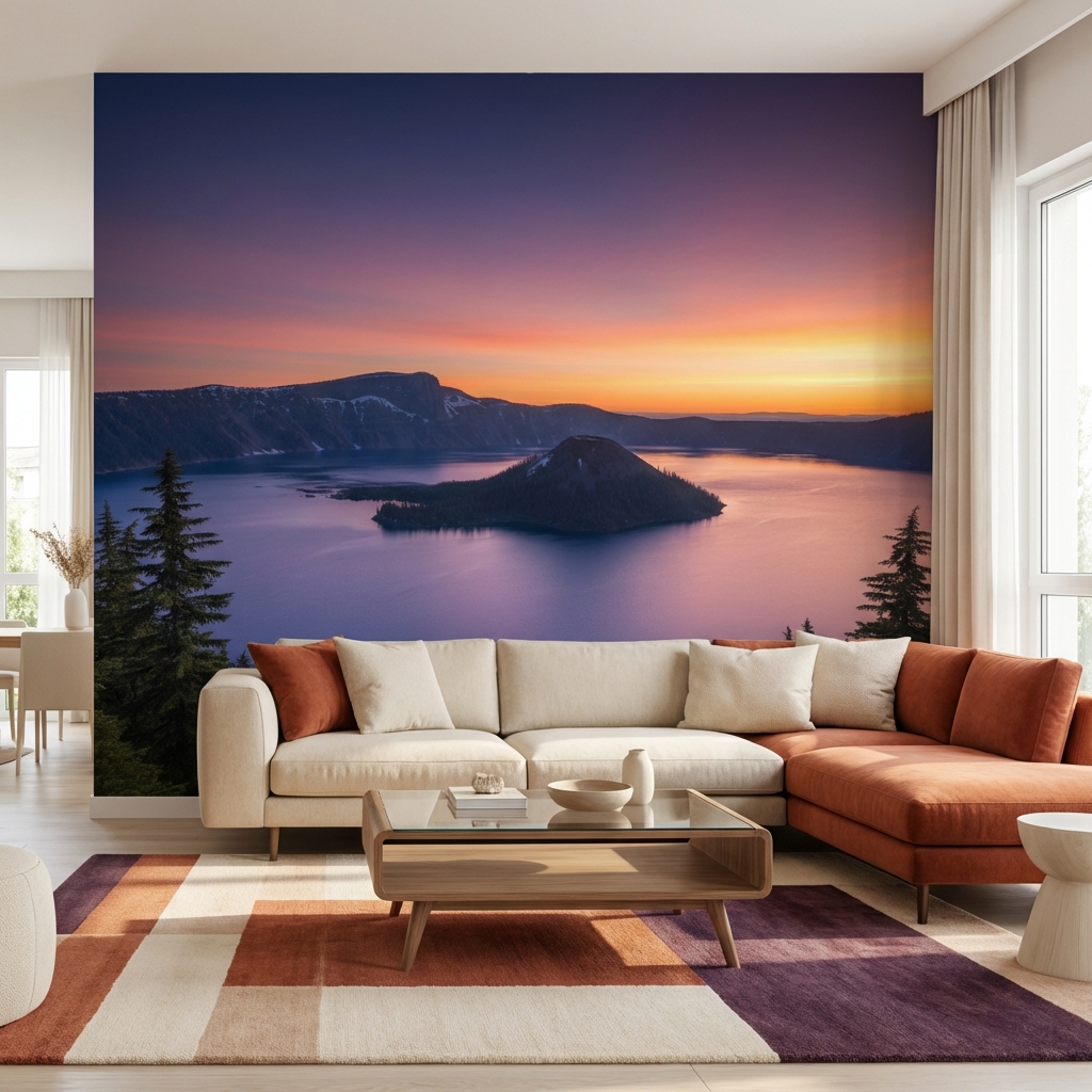 Gün Batımı Göl Manzarası Romantik Duvar Kağıdı