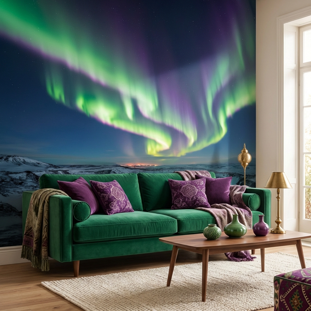 Kuzey Işıkları Aurora Borealis Duvar Kağıdı