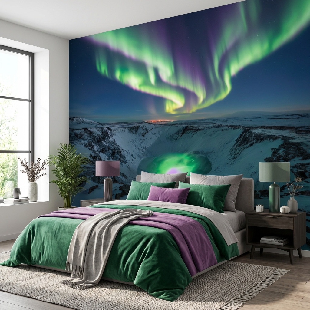 Kuzey Işıkları Aurora Borealis Duvar Kağıdı