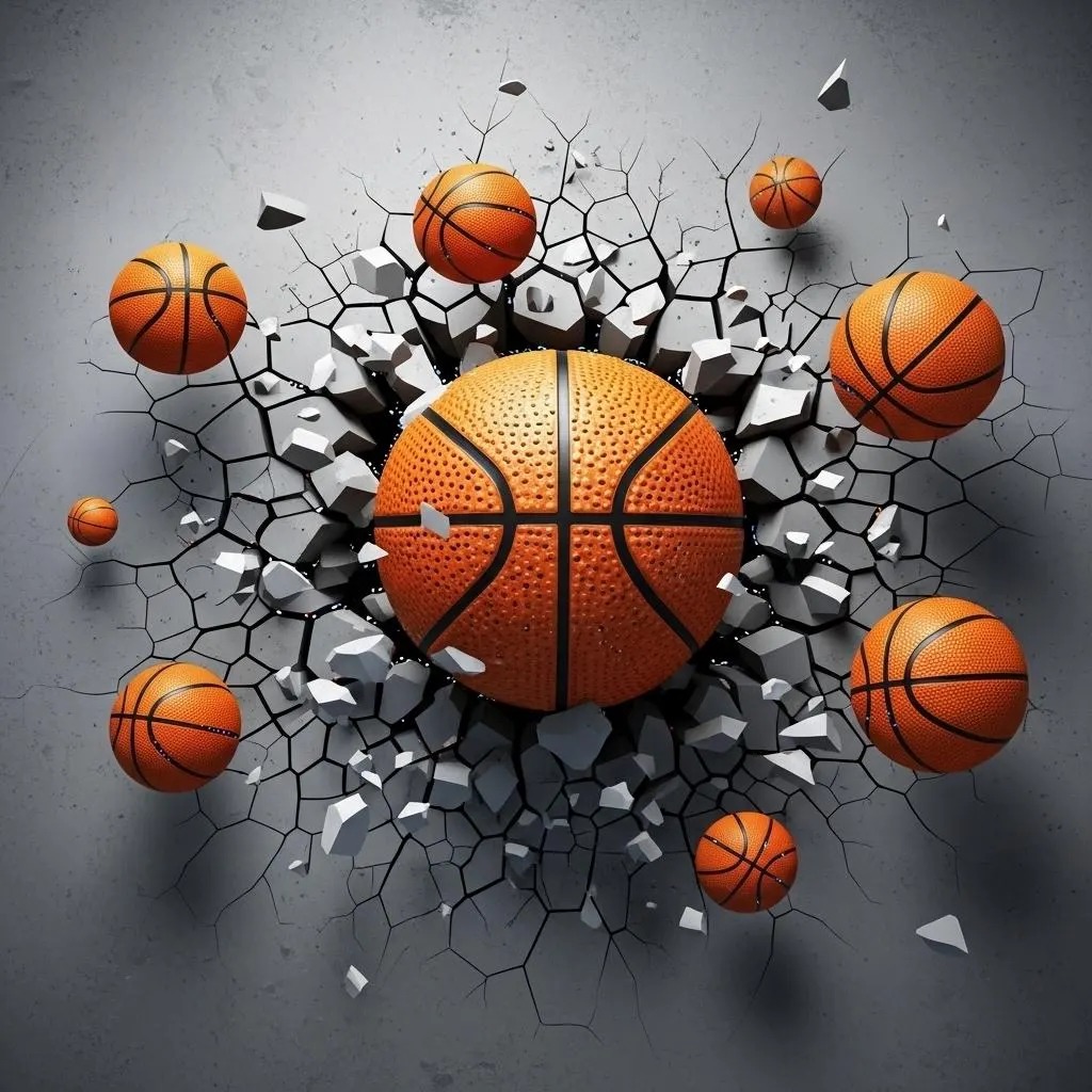 Basketbol Temalı 3D Duvar Kağıdı – Peel & Stick Spor Odası Duvar Kağıdı