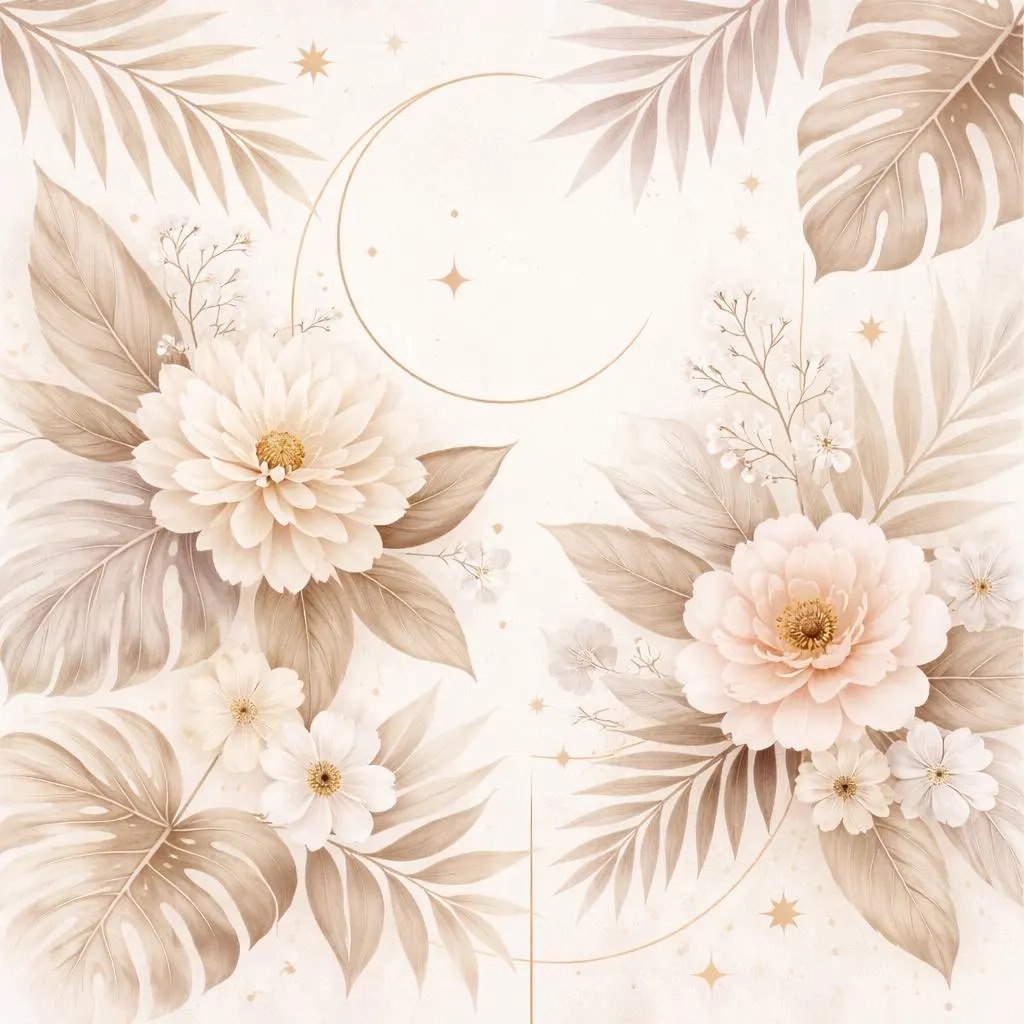 Bej Floral Duvar Kağıdı – Peel & Stick Zarif Çiçek Desenli Duvar Kağıdı