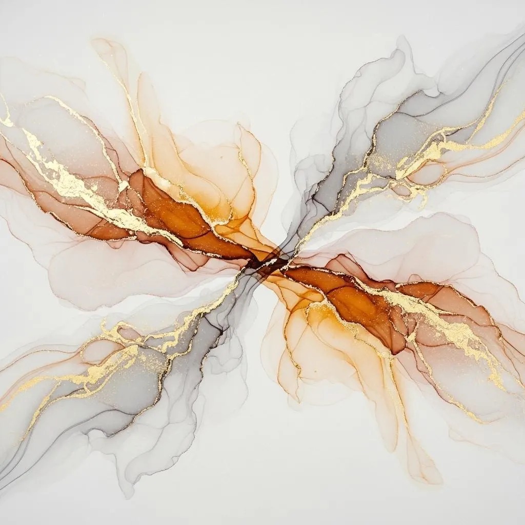 Altın Detaylı Soyut Akış Duvar Kağıdı – Modern Lüks Abstract Peel & Stick Duvar Kağıdı